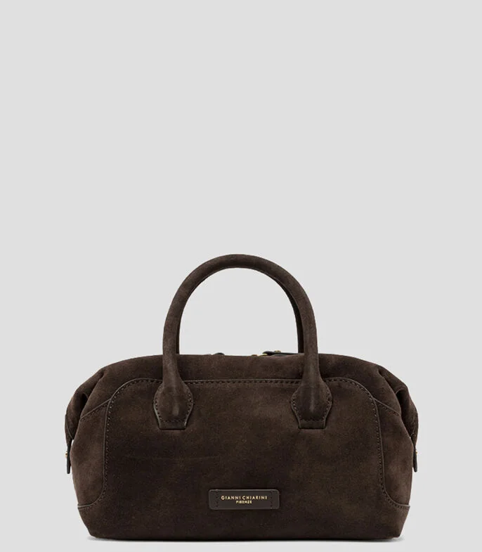 Bolsa Satchel café en piel Mujer