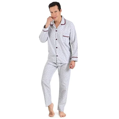 Set de Pijama Abierta de Manga Larga y Pantalón Starwest para Hombre