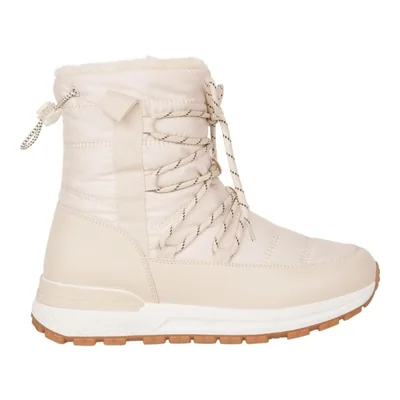 Bota de mujer, de estilo urbano, corta, con acabado tejido, color beige, mod. 1314683