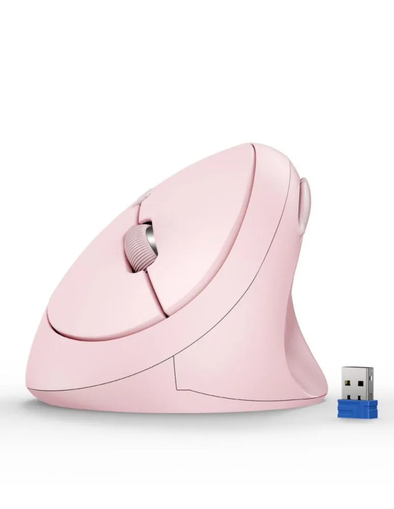 Ratón TECKNET Inalámbrico Vertical 4800 DPI Rosa
