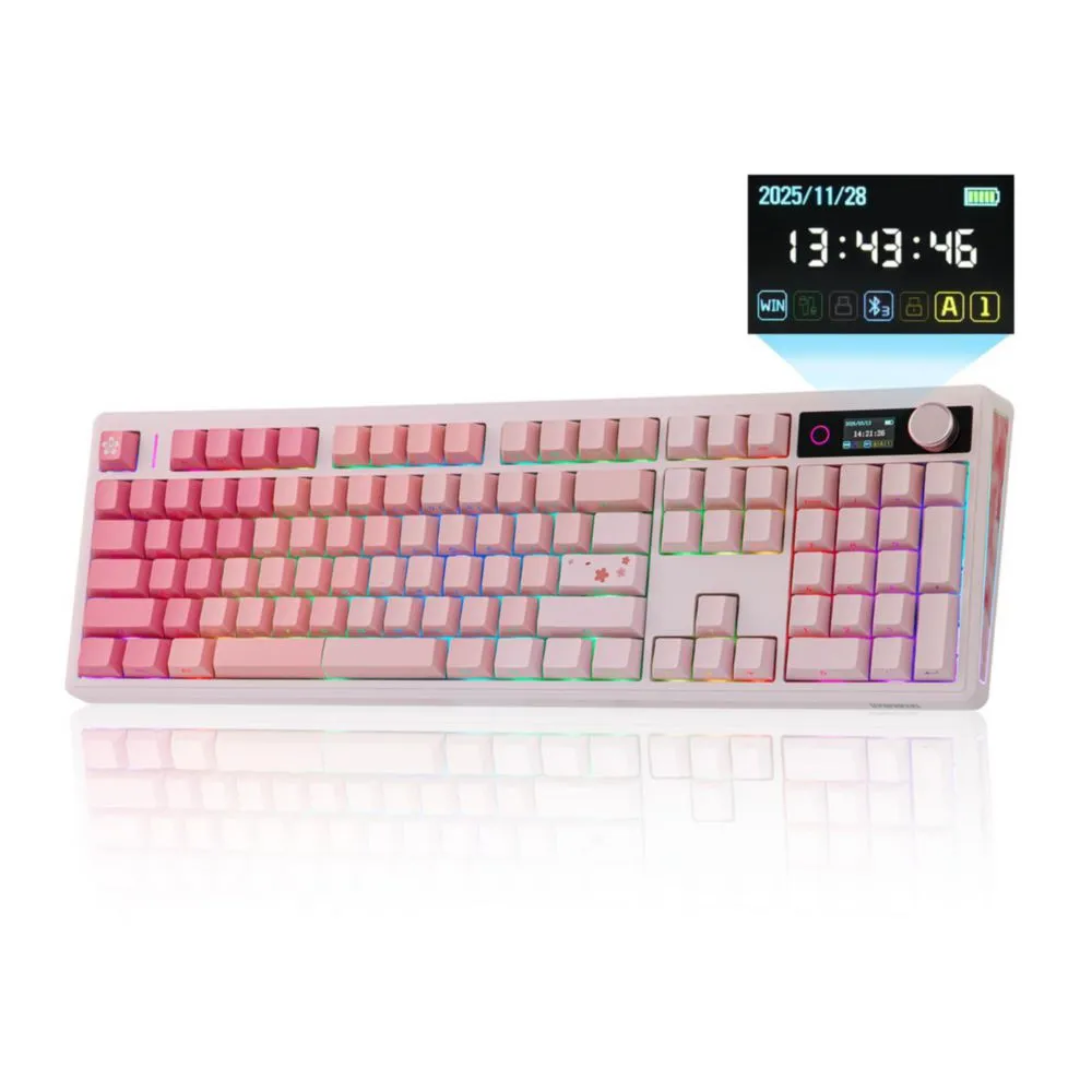 Teclado EPOMAKER TH108 V2 PRO Inalámbrico con Pantalla RGB