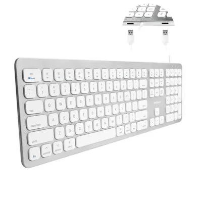 Teclado Macally WKEYHUBMB con Cable USB y 2 Puertos de Aluminio