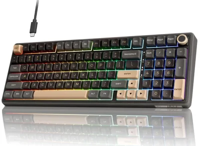 Teclado Mecánico RK ROYAL KLUDGE R98 Pro Cableado RGB Crema