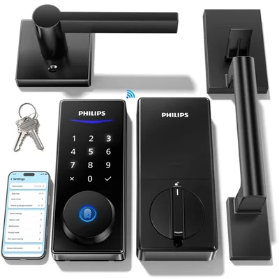 Cerradura inteligente Philips Wi‑Fi con teclado huella dactilar y manija