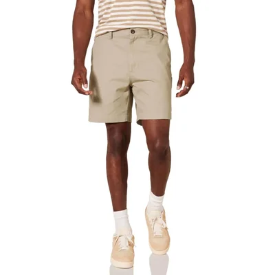 Shorts Amazon Essentials Clásico Ajuste 18 cm Khaki Talla 34