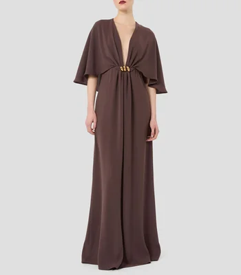 Vestido de fiesta largo liso Mujer