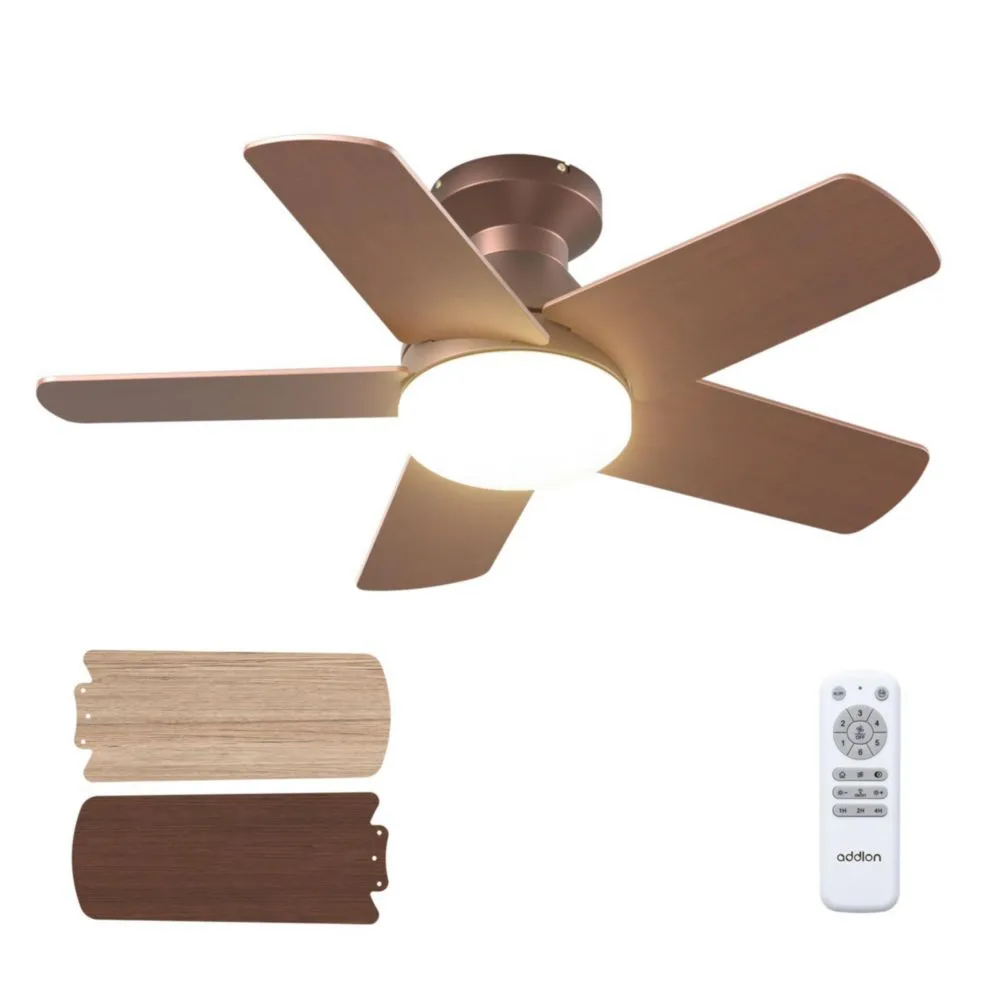 Ventilador de techo addlon 81 cm marrón con luces y control remoto