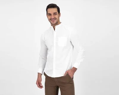 Camisa de Moda Refill Regular Fit Lisa para Hombre