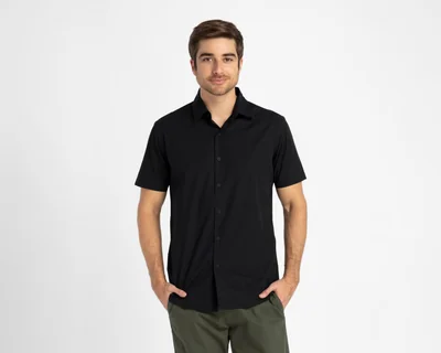 Camisa Casual de Algodón Lucky Star Regular Fit Lisa para Hombre