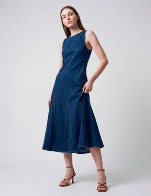 Vestido midi casual map para mujer