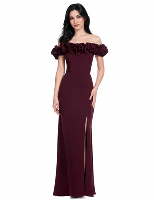 Vestido largo fiesta Eva Brazzi escote bardot