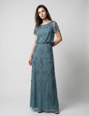 Vestido largo de fiesta A Pappel escote regular