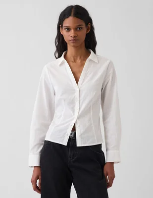 Blusa camisera manga larga para mujer
