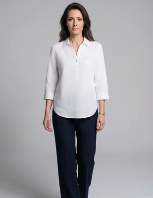 Blusa Ferrioni manga 3/4 tipo camisera para mujer