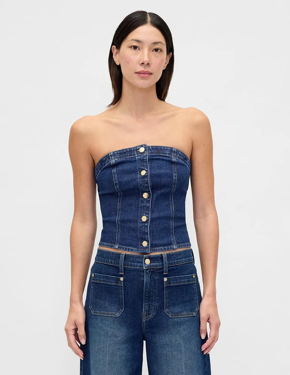 Blusa strapless para mujer