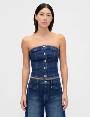 Blusa strapless para mujer