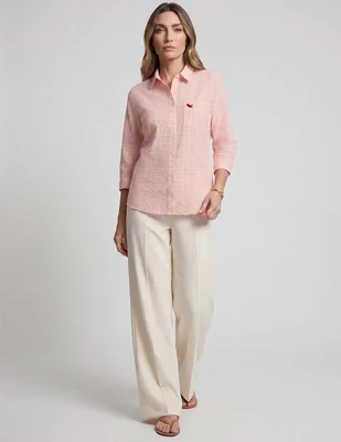 Blusa Ferrioni manga 3/4 tipo camisera para mujer