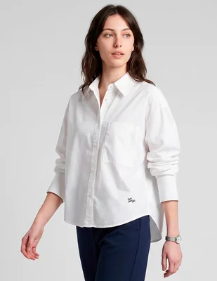 Camisa de algodón manga larga para mujer