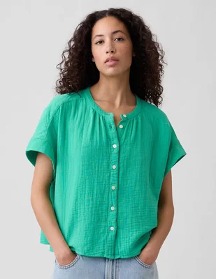 Blusa Manga Corta Para Mujer