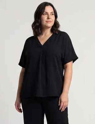 Blusa Lieb Plus manga al codo para mujer