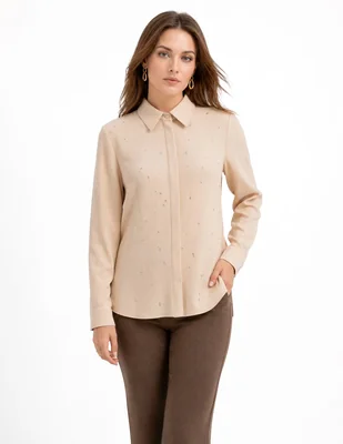 Blusa camisera Foley's Cristiane manga larga para mujer