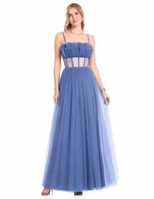 Vestido largo de fiesta Eva Brazzi escote corazón para mujer