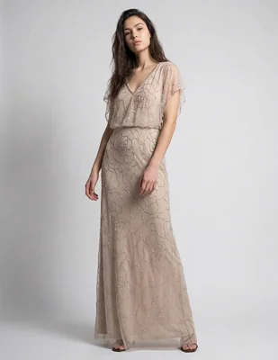 Vestido maxi de fiesta A Pappel escote V