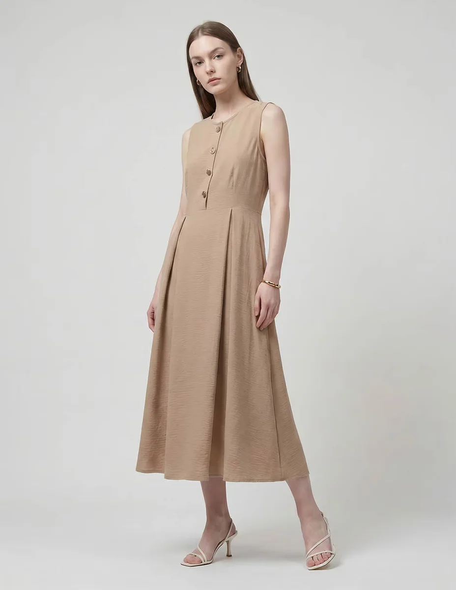 Vestido midi casual parallel para mujer