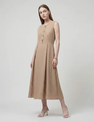 Vestido midi casual parallel para mujer
