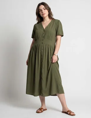 Vestido midi casual Lieb Plus para mujer