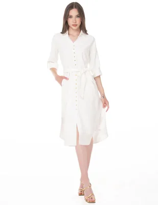 Vestido camisero midi casual lvyou para mujer