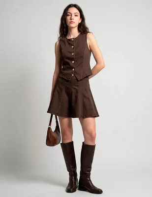 Blusa Coffee Bean sin manga para mujer