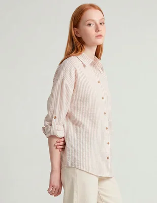 Blusa Coffee Bean manga larga para mujer