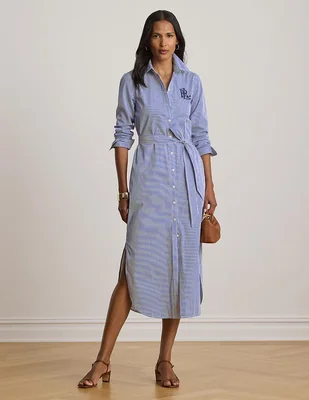 Vestido camisero midi casual Lauren Ralph Lauren para mujer