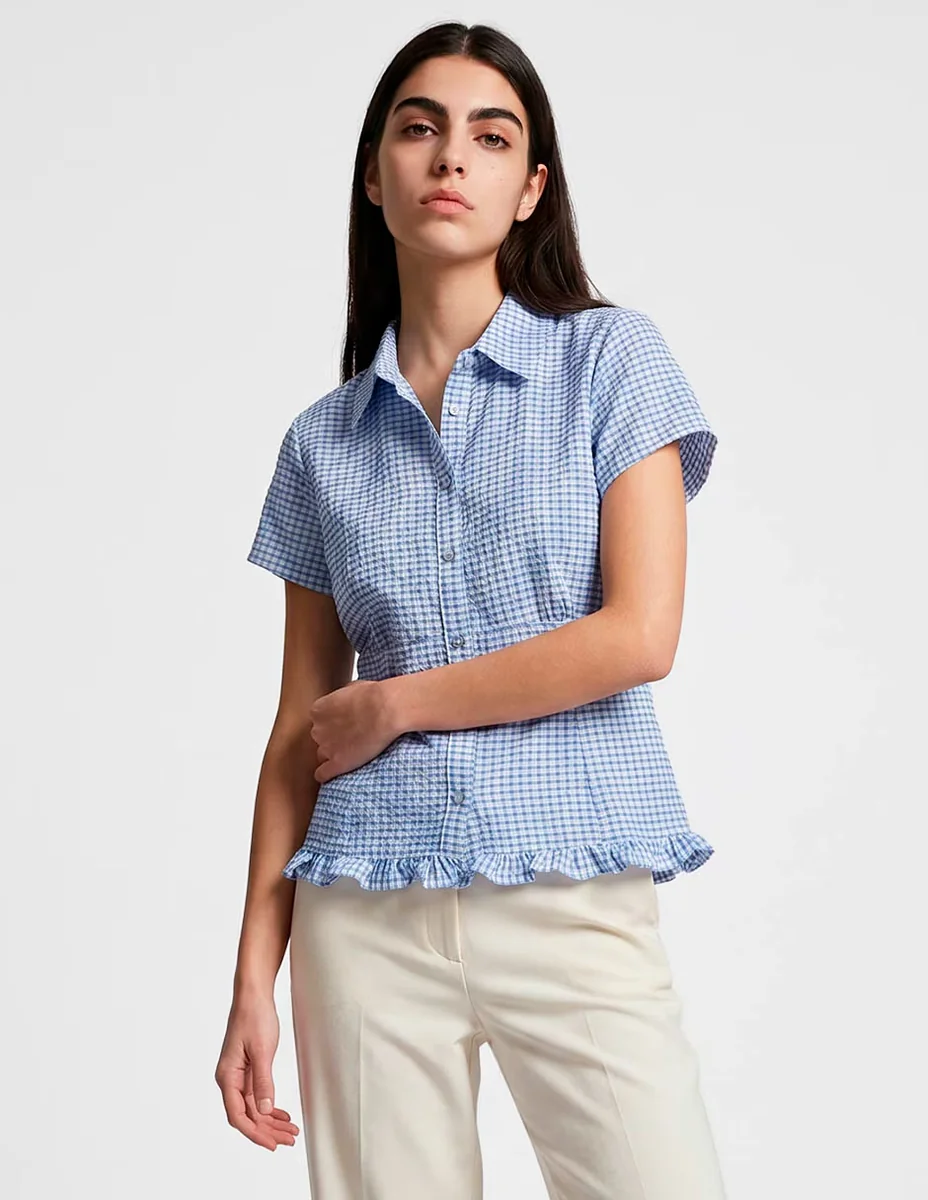 Blusa Coffee Bean manga corta para mujer