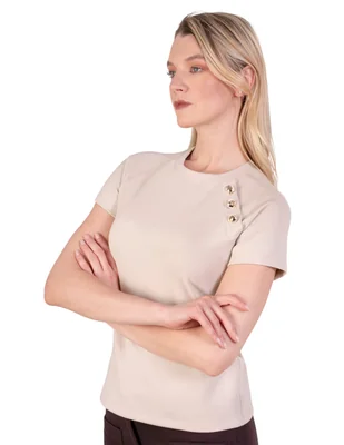 Blusa atelier petite manga corta para mujer