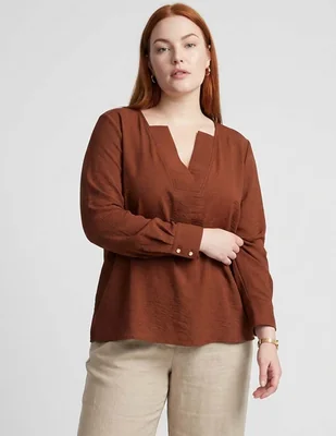 Blusa lieb plus piezas sueltas manga 3/4 para mujer