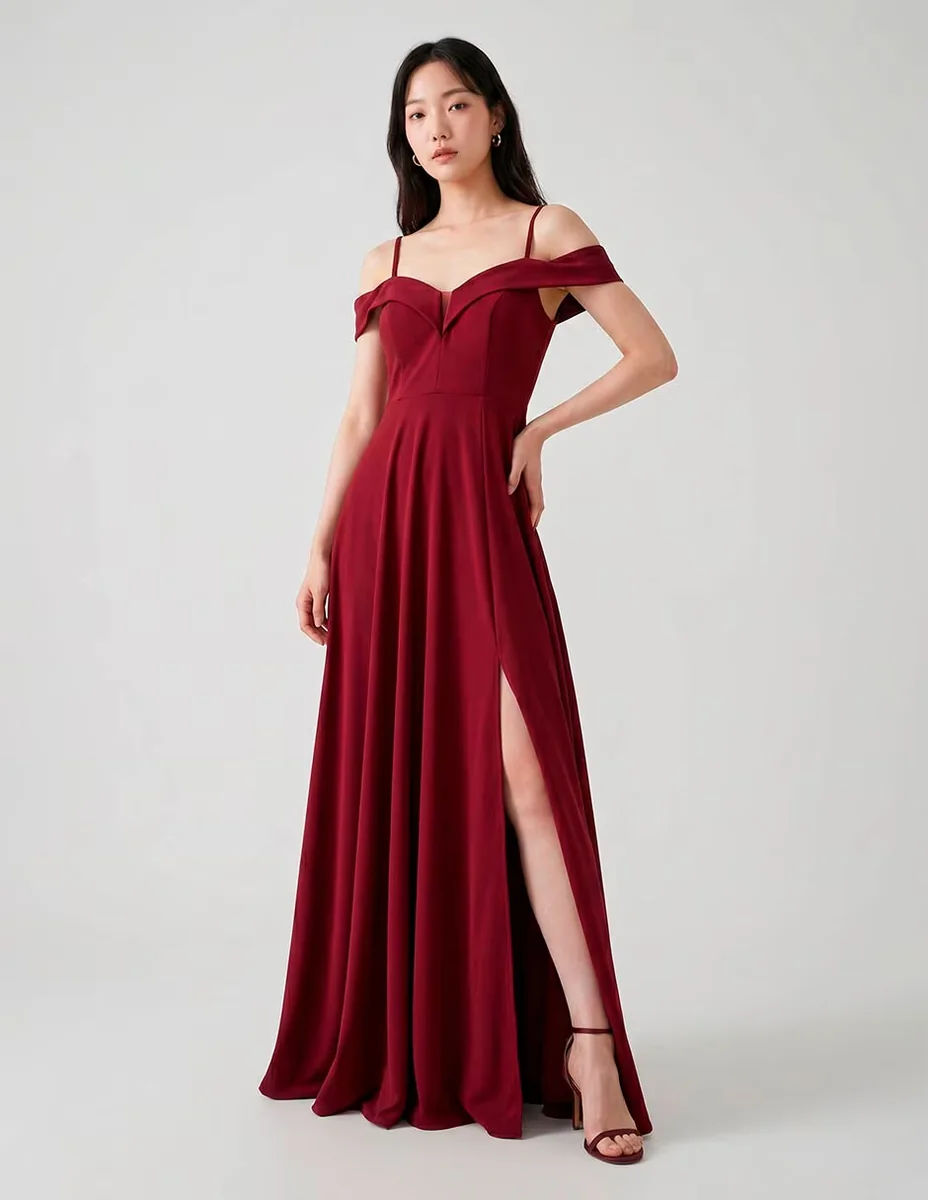 Vestido maxi de fiesta rue escote corazón