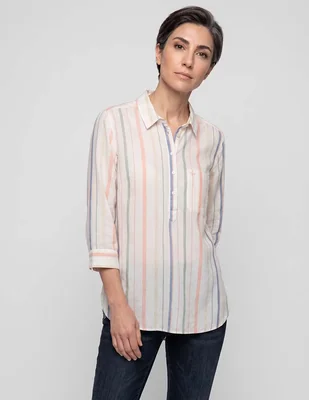 Blusa Ferrioni manga 3/4 tipo camisera para mujer