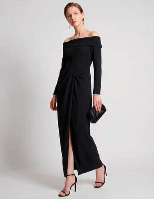 Vestido largo de fiesta lauren ralph lauren escote bardot