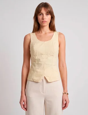 Top Petite Studio cuello redondo tirante ancho