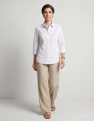Blusa Ferrioni manga 3/4 tipo camisera para mujer