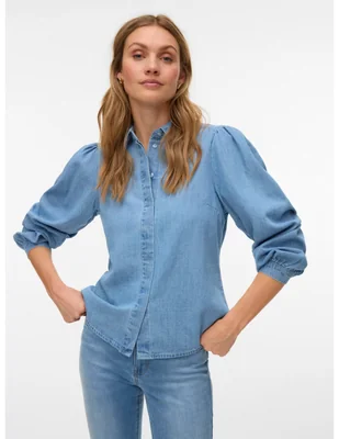 Camisa Vero Moda de algodón manga larga para mujer