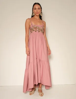 Vestido largo de fiesta Simona escote cuadrado