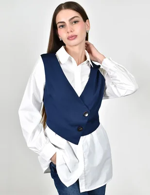 Blusa camisera roman fashion manga larga para mujer