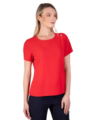 Blusa atelier petite manga corta para mujer