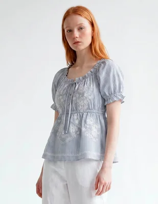 Blusa coffee bean manga corta para mujer