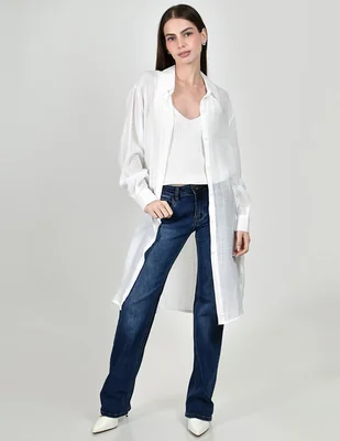 Blusa camisera roman fashion manga larga para mujer