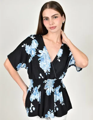 Blusa roman fashion manga corta para mujer