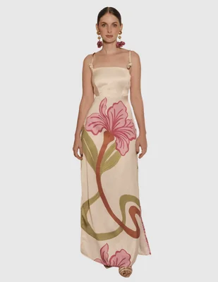 Vestido maxi de fiesta Simona escote cuadrado